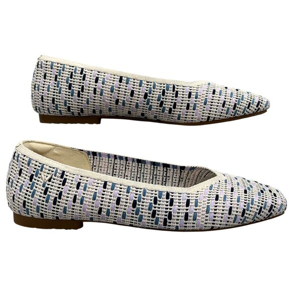 Vivaia NWOB Margot 2.0 Blue White Slip-On Walking Ballet Flats Size 9.5 - Picture 3 of 9